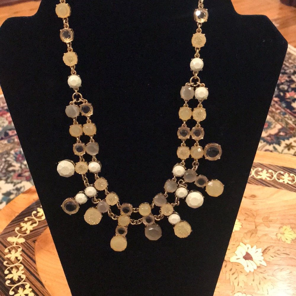 Banana republic Crystal gem statement bib necklace